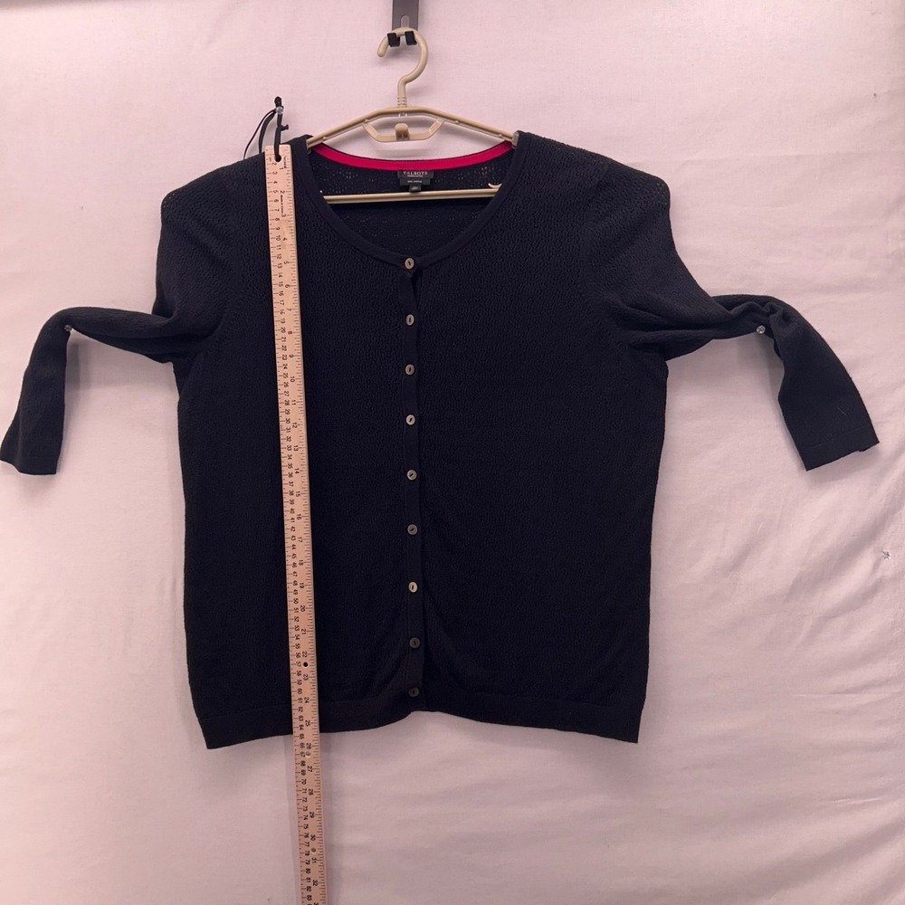 Talbots Cotton Cardigan 1XP Black‎ - Picture 10 of 13